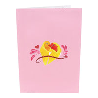 Yellow Parrot Lovebirds 3D Pop Up Card