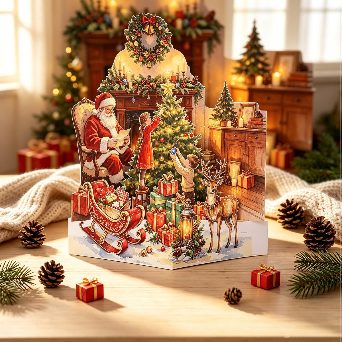 Vintage Christmas Ornament Greeting Card