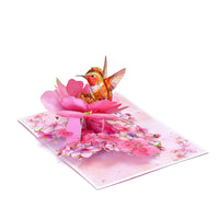 Hummingbird Floral Flip Pop Up Card