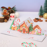 Gingerbread House Christmas Flip Pop Up Card