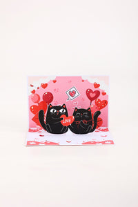 90° Cat Love Greeting Card