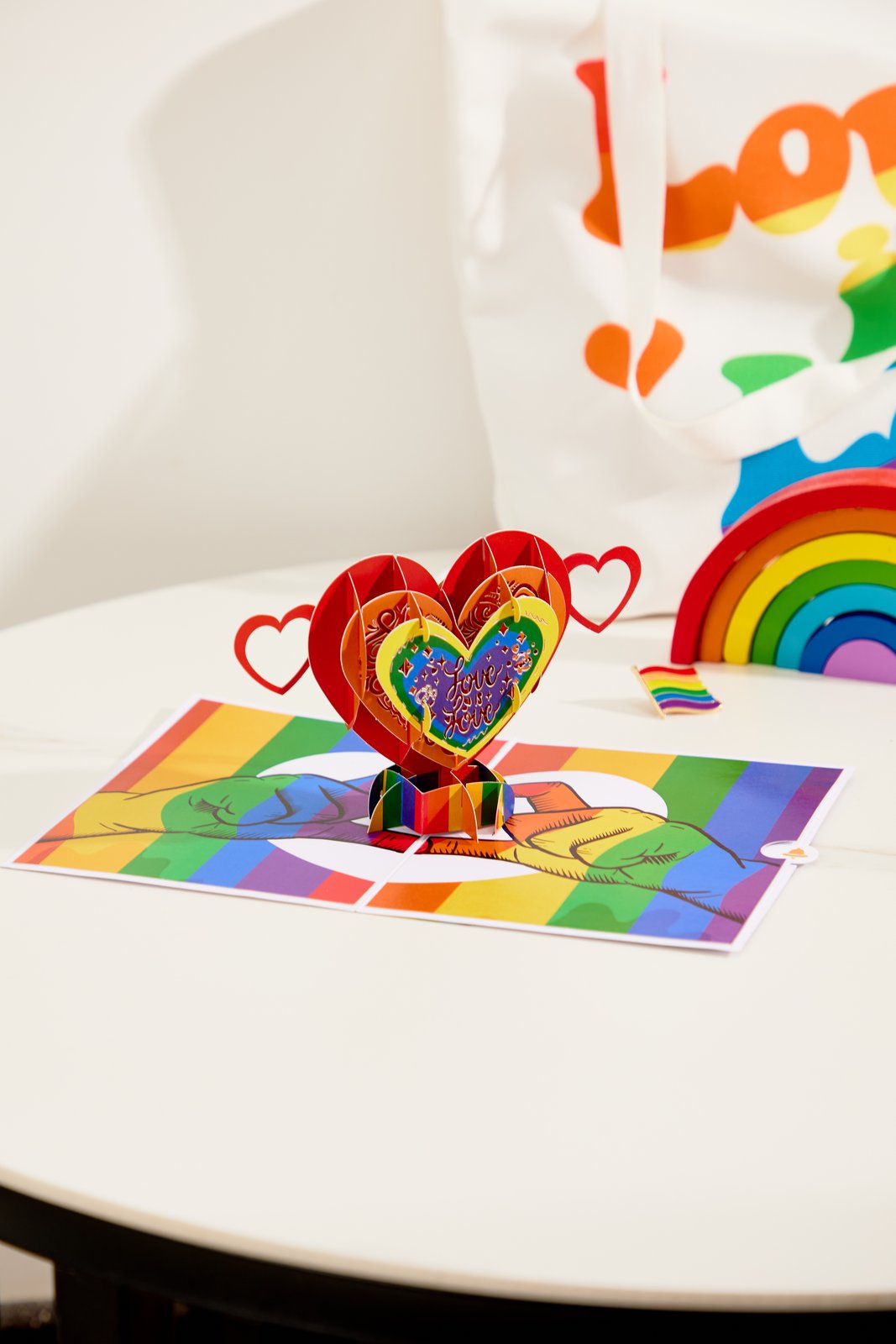 LGBT Pride Heart 3D Pop Up Card