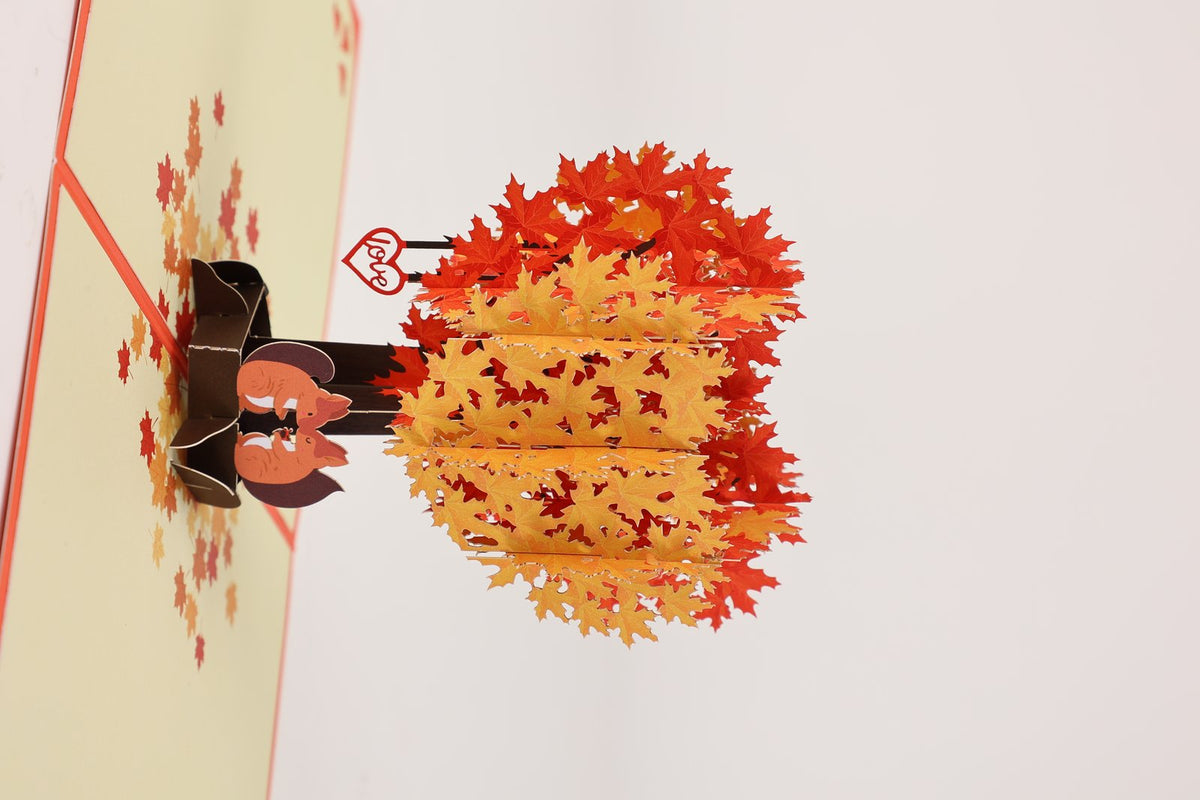 Squirrel Couple Love Tree 3D Pop Up Card