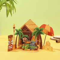 Hawaiian Beach Cottage 3D Pop Up Card
