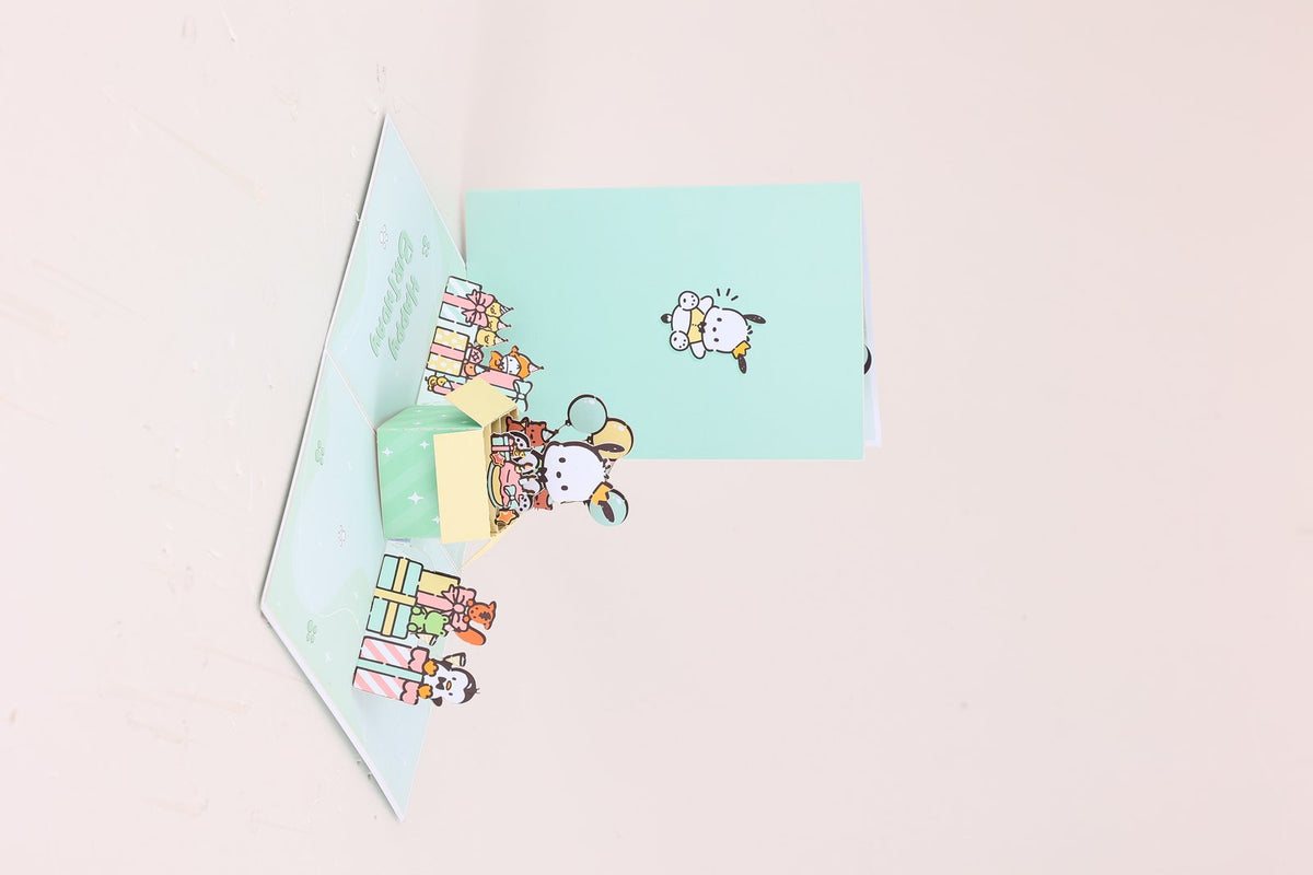 Pochacco Gift Box Birthday 3D Pop Up Card