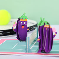 Eggplant Tennis Funny 3D Pop Up Card