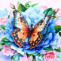 Blue Hydrangea Butterfly Greeting Card