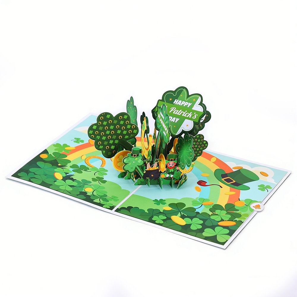 St. Patrick's Day Green Hat Flip Pop Up Card