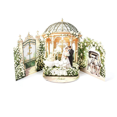 White Rose Wedding Double Door Card