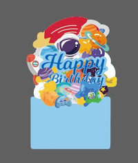 Astronaut Flower Box Birthday Greeting Card