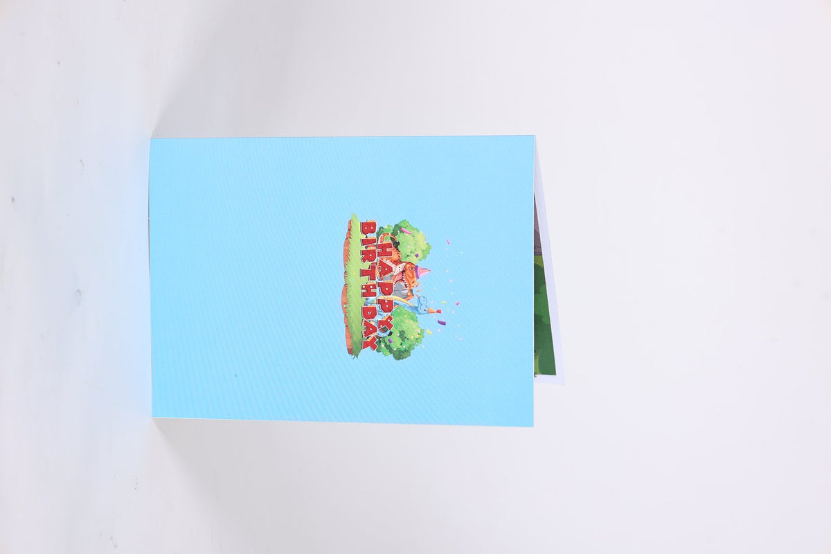 Blue Birthday Flip Pop Up Card