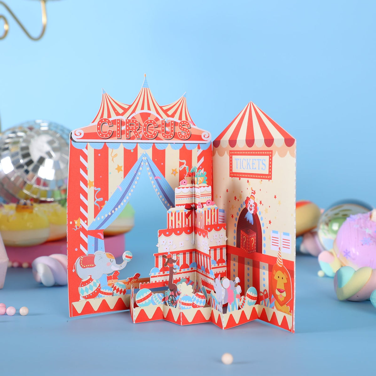 Circus Birthday Cake Greeting Card