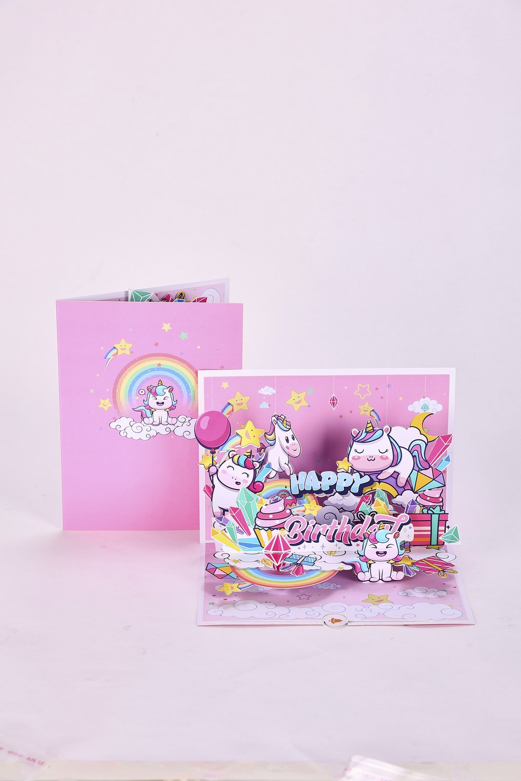 Pink Unicorn Birthday Greeting Card