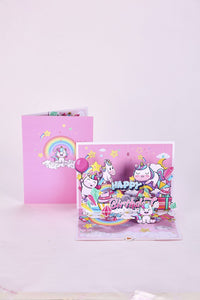 Pink Unicorn Birthday Greeting Card