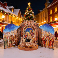 Nativity Manger Double Door Card