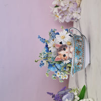 Teapot Cat Flower Bouquet 3D Pop Up Card