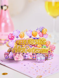 German Gold Glitter 3D Pop Up Card