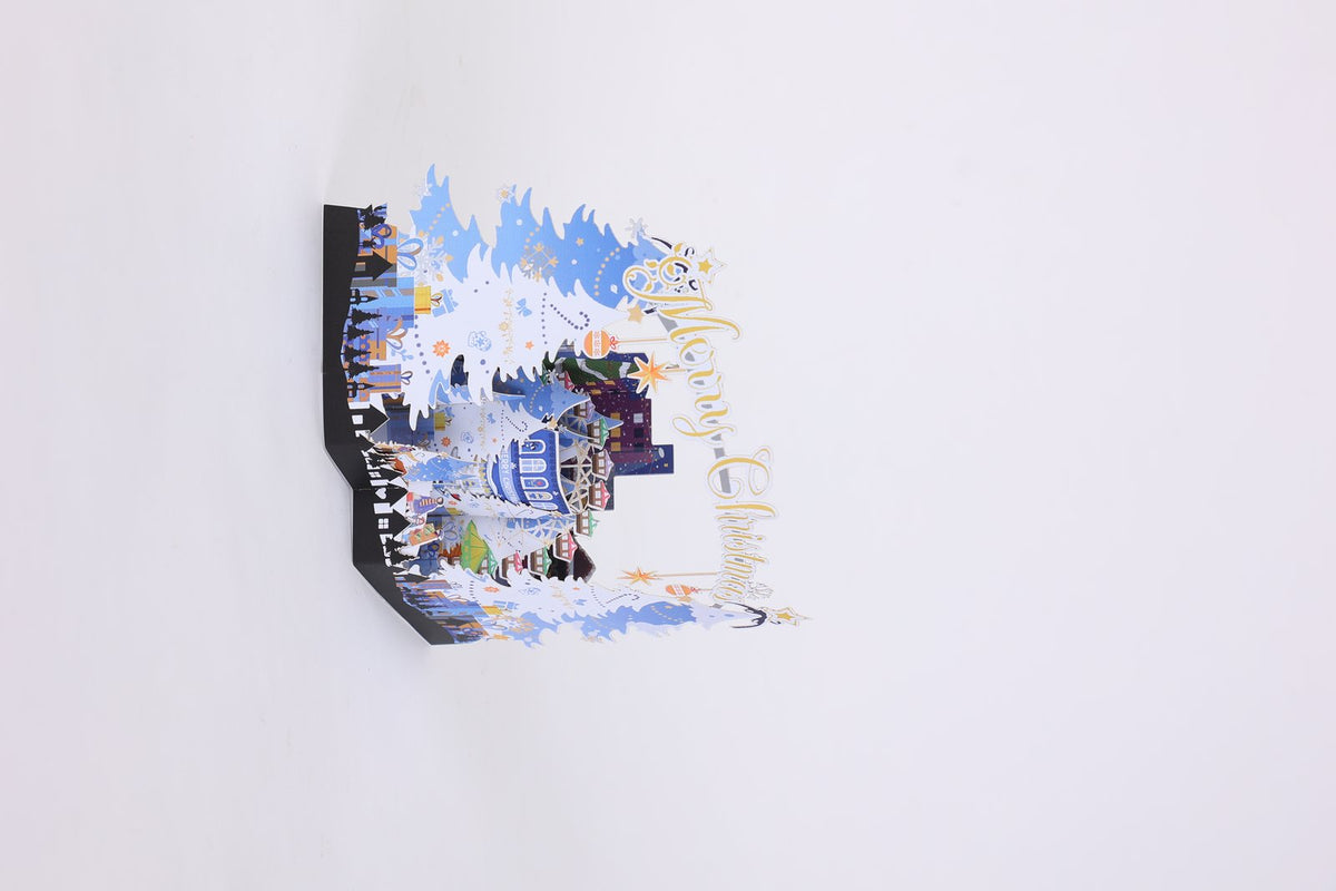Christmas Castle Snowy Scene 3D Pop Up Card