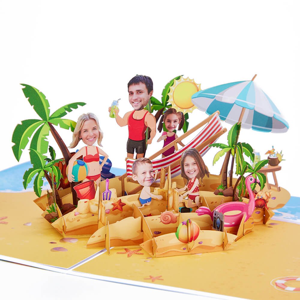 Tropical Beach 3D Pop Up Card