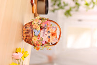 Orange Cat Flower Basket Hanging Ornament