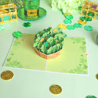 Advanced Equipment St. Patrick's Day 3D Pop-Up Card Clover Basket with Gold Coins Greeting Card