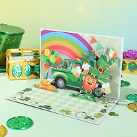 90 Degree Folding St. Patrick's Day Pop Up Card