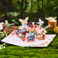 Butterfly Flower Cluster 3D Pop Up Card