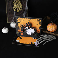 Custom 3D Pop-Up Cards Wholesale Halloween Haunted House & Ghost Greeting Card
