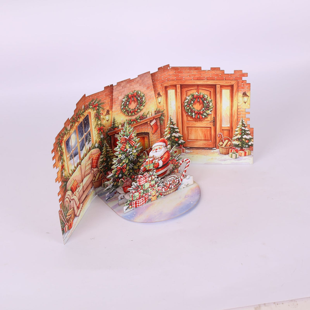 Christmas House Double Door Pop Up Card