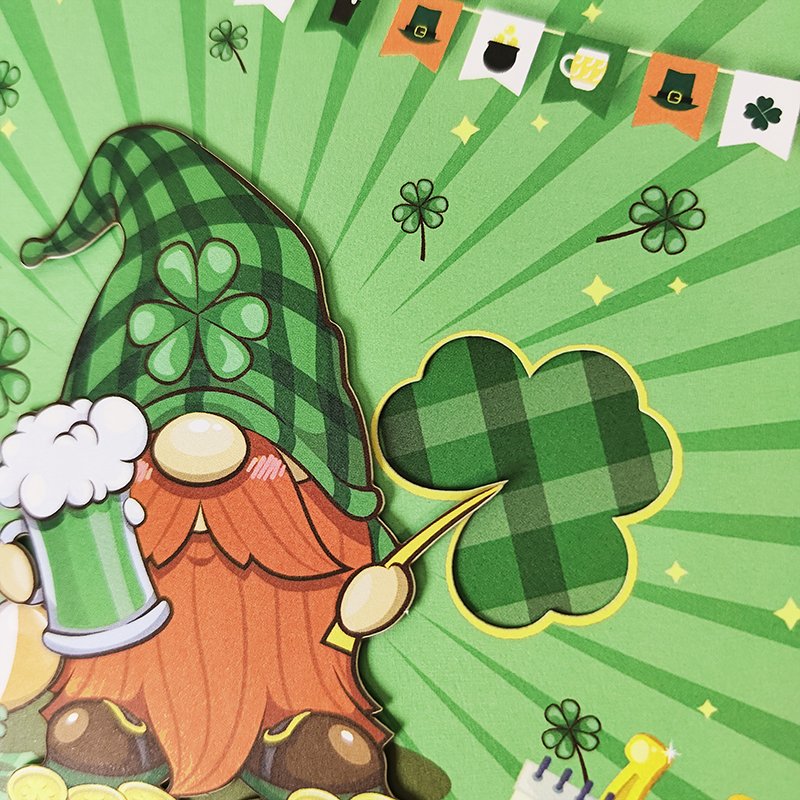 St. Patrick's Day Gnome Flip Pop Up Card