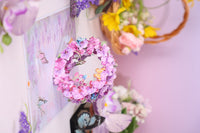 Purple Orchid Floral Wreath 3D Pop Up Card