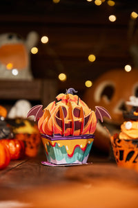 Halloween Pumpkin Cupcake Pop Up Card