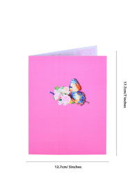 Purple Butterfly Flower Bouquet Flip Pop Up Card