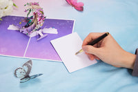Hummingbird Fresh Flowers Crescent Moon 3D Pop Up Card
