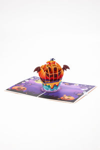 Halloween Pumpkin Cupcake Pop Up Card