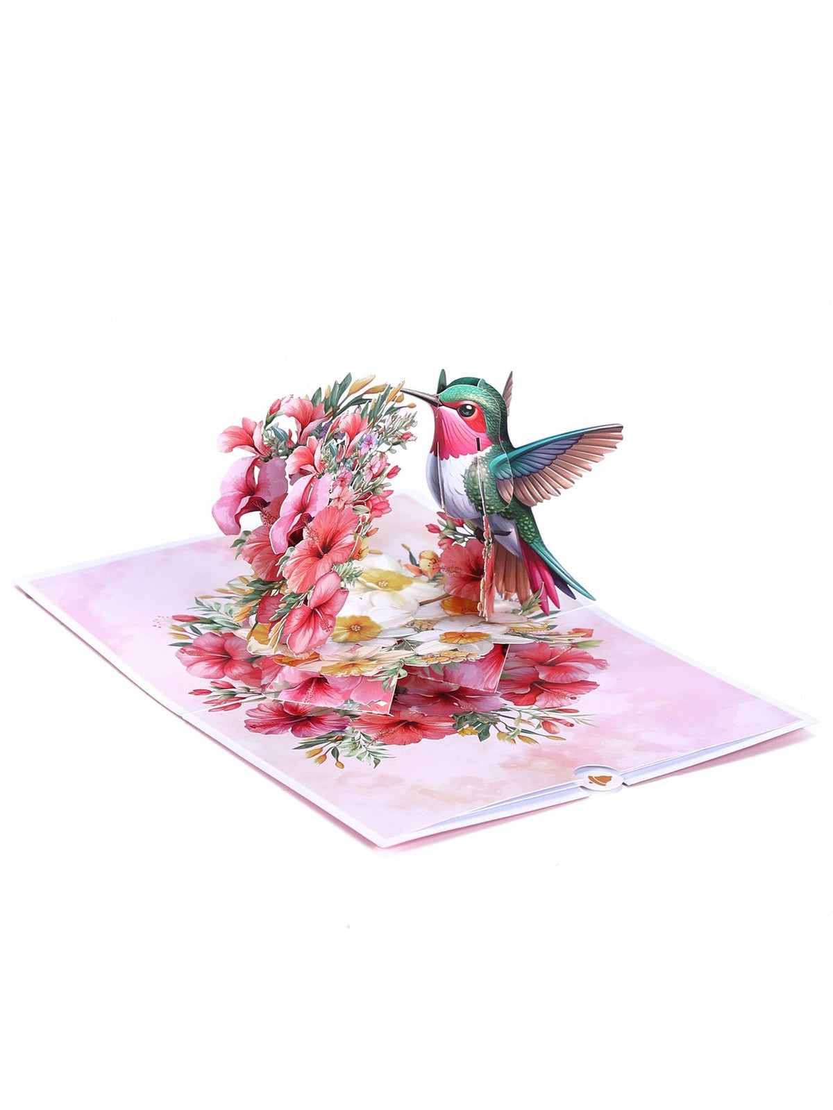 Hibiscus Hummingbird 3D Pop Up Card