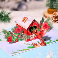 North American Peacock Bird House Christmas Blessings Greeting Card