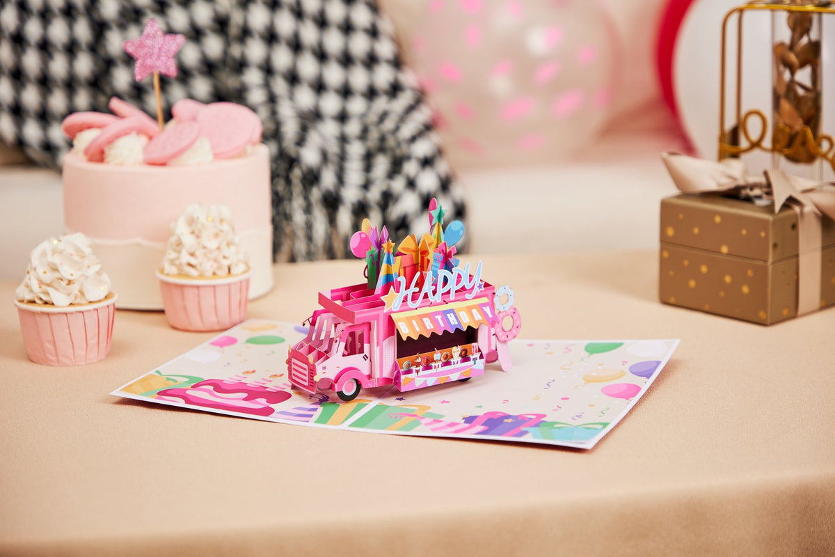 Birthday Ice Cream Food Truck 3D Pop Up Card For Her