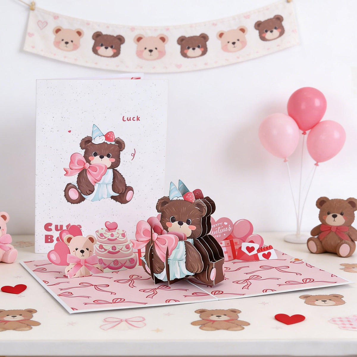 Teddy Bear Birthday 3D Pop Up Card
