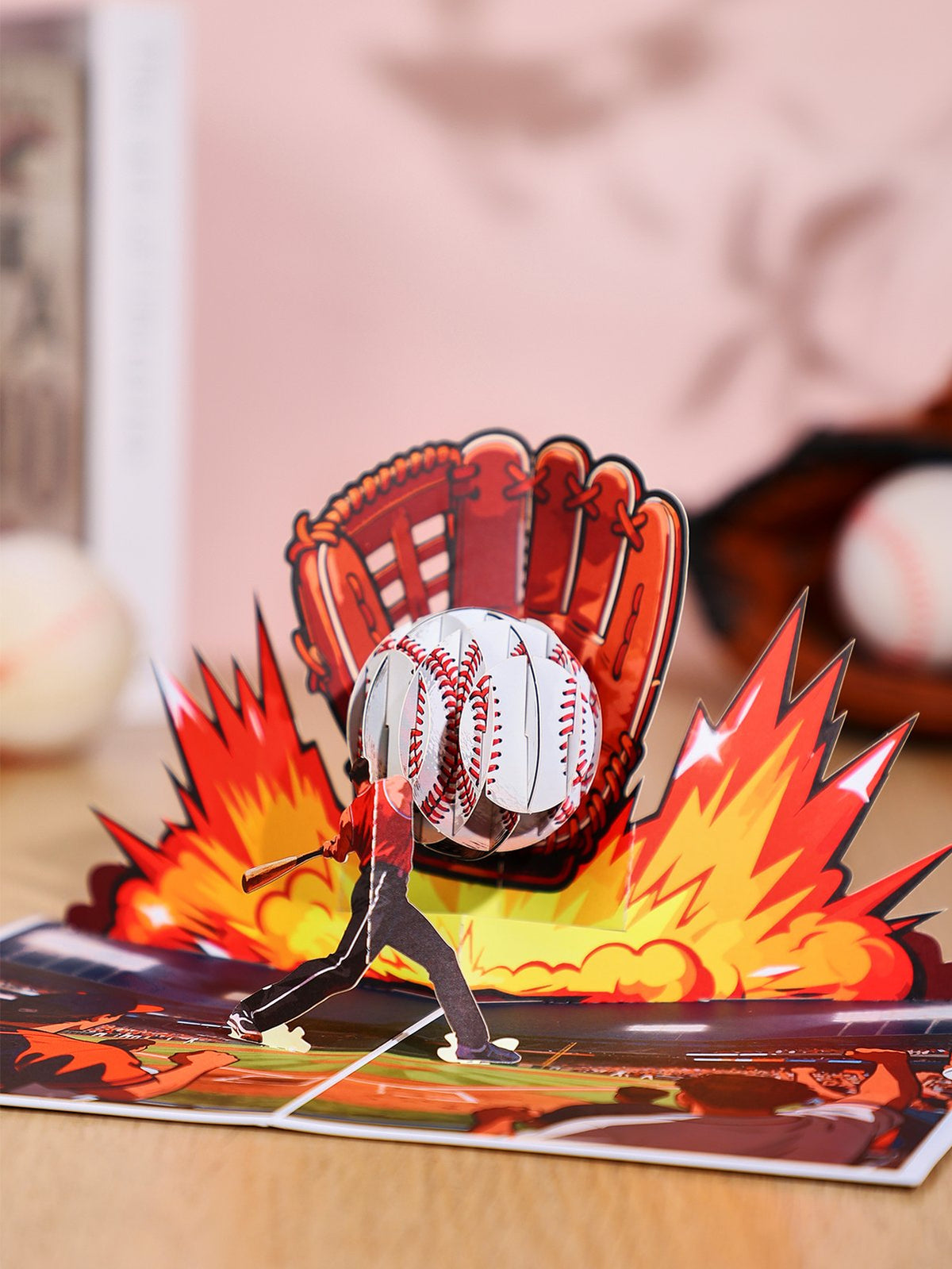 Passionate Baseball Match Live 3D Pop Up Card