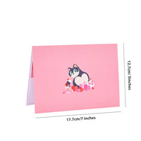 Plush Heart Cat Valentine's Day Greeting Card
