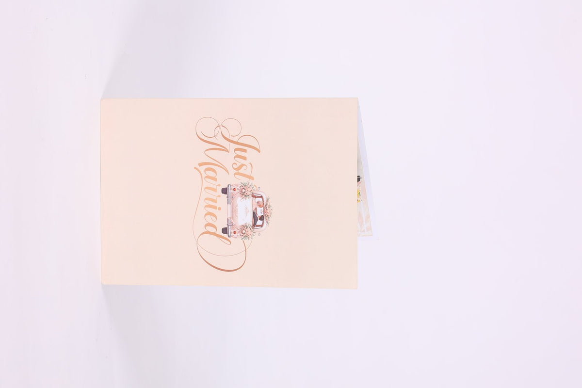 Wedding Vintage Car Flip Pop Up Card