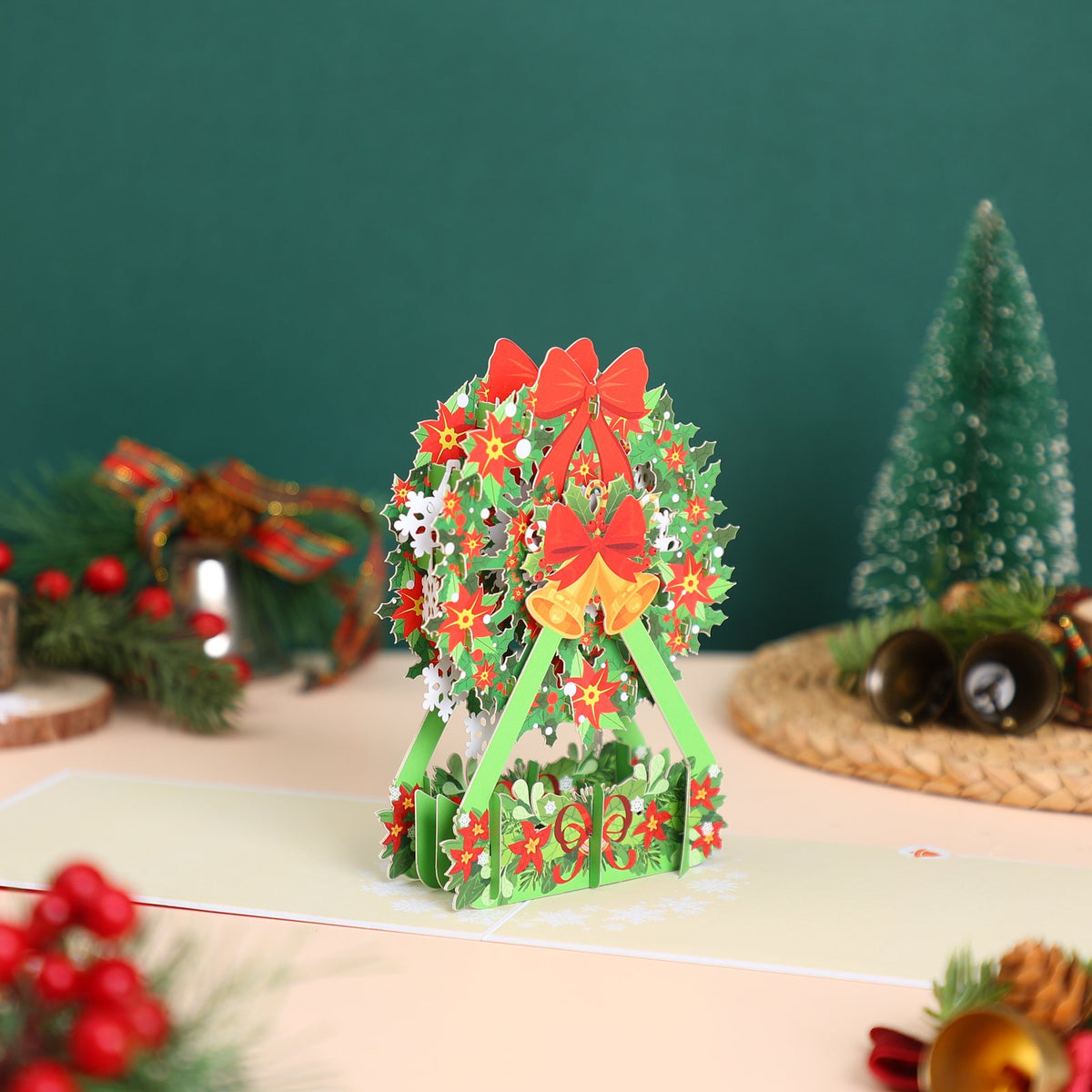 Christmas Ferris Wheel Flip Pop Up Card Large