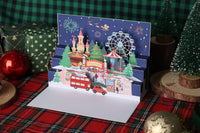 Christmas Theme Park 90° Greeting Card
