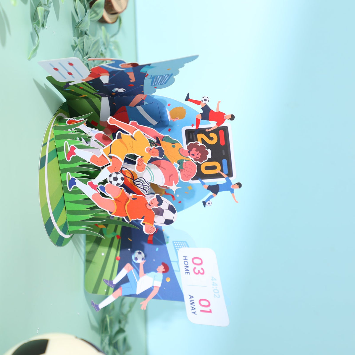Soccer Party Double Door 3D Pop Up Card