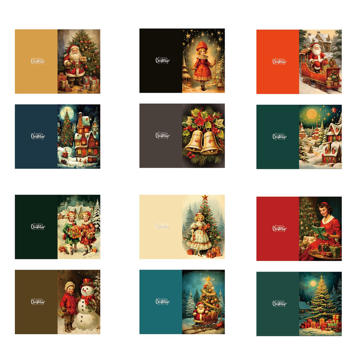 Christmas Vintage Flat Greeting Card