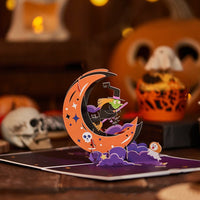 Crescent Moon Witch 3D Pop Up Card