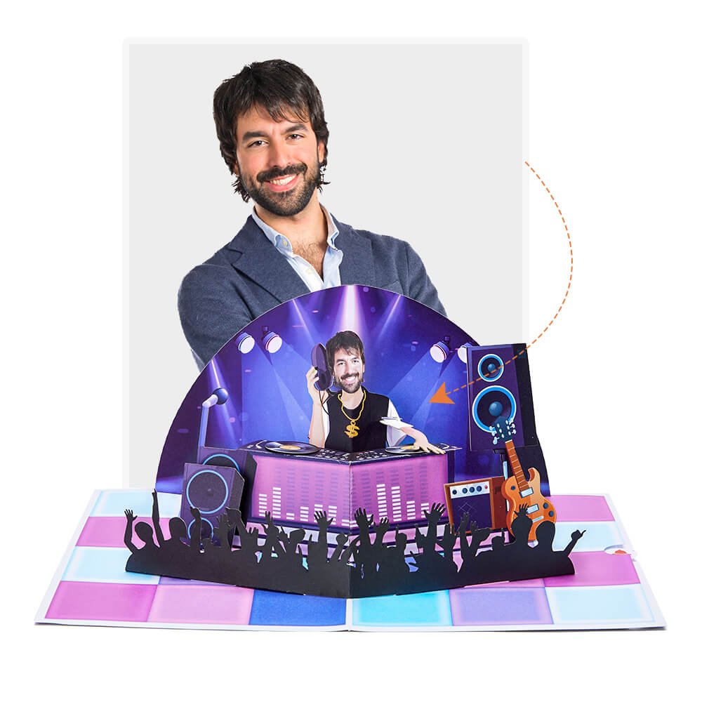 Hip Hop DJ Personalized 3D Pop Up Card