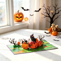 Halloween Witch Cat Greeting Card