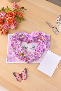 Heart Orchid Butterfly Cluster Greeting Card
